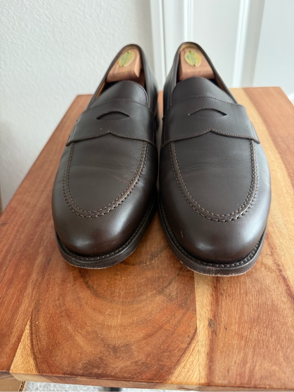 MORJAS Men's Leather Penny Loafers in Dark Brown US 8.5/ EU42